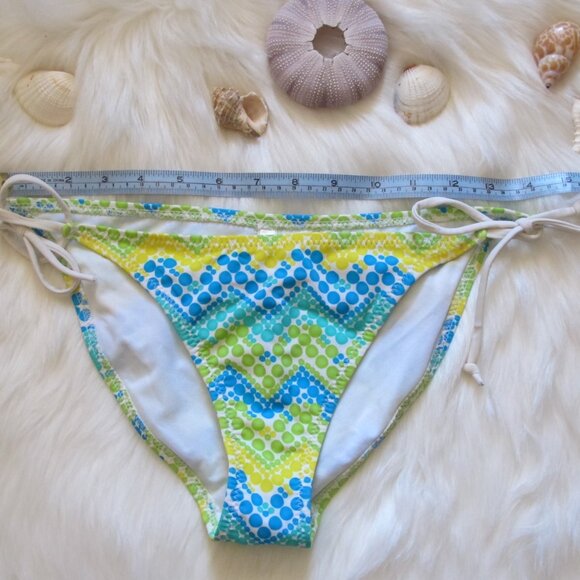 3/$15 Dotted Chevron Blue Green Yellow Bikini - Picture 6 of 6